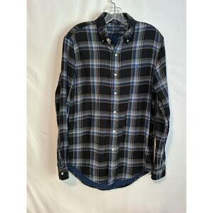 Ralph Lauren Double Sided Size Large Flannel Shirt Blue/Black